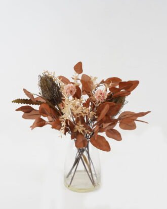 Artificial Flower 35*35*35cm  Flower+Eucalyptus *8 in Glass ware GS-52723019 2024Feb YeahFlower is one of Chinese leading OEM manufacturers and exporters , supplying the silk flowers, wholesale artificial trees