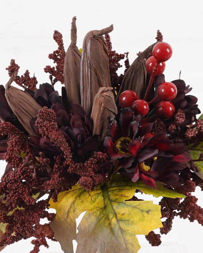 Artificial Flower 24*24*27cm Okra chrysanthemum bush GS-27923064-K1 Flowers Bush 3,000+ sqm showroom with thousands of artificial flowers, plants & trees ready for global sourcing.