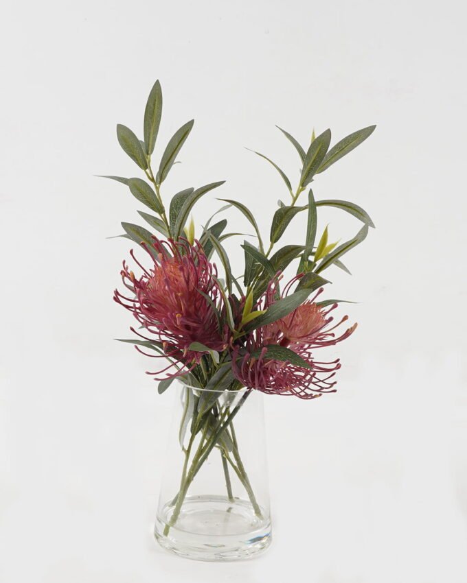 Artificial Flower 24*24*40cm Olive Leaf+Mum *4 in Glass ware GS-52723011 2024Feb YeahFlower is one of Chinese leading OEM manufacturers and exporters , supplying the silk flowers, wholesale artificial trees