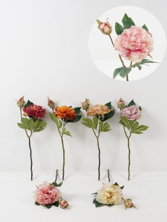 Artificial Flower 18*18*47cm Peony *2 single stem GS-48723020-R1 Single Flowers 3,000+ sqm showroom with thousands of artificial flowers, plants & trees ready for global sourcing.