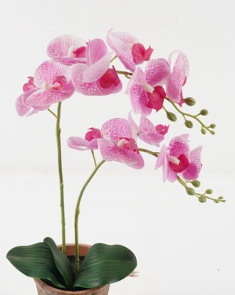 Artificial Flower 28*15*52cm Phalaenopsis *2 Laterite pot GS-52723007 2024Feb YeahFlower is one of Chinese leading OEM manufacturers and exporters , supplying the silk flowers, wholesale artificial trees