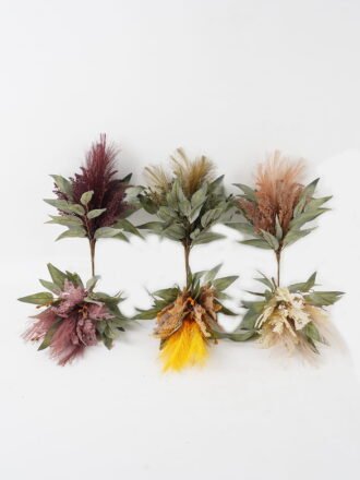 Artificial Flower 24*24*37cm Reeds coral flakes bush GS-27923066-G1 Flowers Bush 3,000+ sqm showroom with thousands of artificial flowers, plants & trees ready for global sourcing.