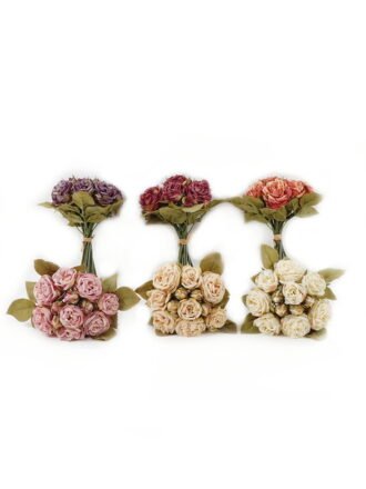 Artificial Flower 25*25*28cm Rose *12 bundle GS-48723045-R1 Bouquet 3,000+ sqm showroom with thousands of artificial flowers, plants & trees ready for global sourcing.