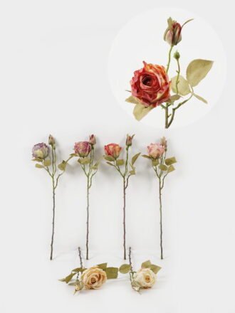 Artificial Flower 17*17*54cm Rose *2 single stem GS-48723023-R1 Single Flowers 3,000+ sqm showroom with thousands of artificial flowers, plants & trees ready for global sourcing.