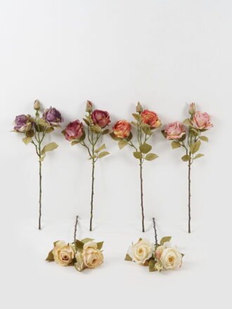 Artificial Flower 15*15*54cm Rose *2 single stem GS-48723017-W1 Single Flowers 3,000+ sqm showroom with thousands of artificial flowers, plants & trees ready for global sourcing.