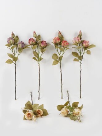 Artificial Flower 22*22*54cm Rose *3 single stem GS-48723027-O1 Single Flowers 3,000+ sqm showroom with thousands of artificial flowers, plants & trees ready for global sourcing.