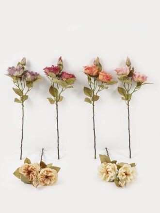 Artificial Flower 19*19*54cm Rose *3 single stem GS-48723038-O1 Single Flowers 3,000+ sqm showroom with thousands of artificial flowers, plants & trees ready for global sourcing.