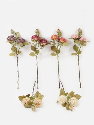 Artificial Flower 12*12*54cm Rose *2 single stem GS-48723040-R1 Single Flowers 3,000+ sqm showroom with thousands of artificial flowers, plants & trees ready for global sourcing.