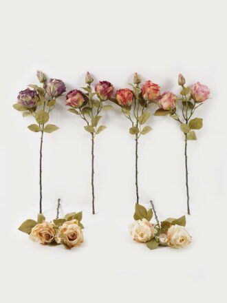 Artificial Flower 19*19*54cm Rose *3 single stem GS-48723041-W2 Single Flowers 3,000+ sqm showroom with thousands of artificial flowers, plants & trees ready for global sourcing.