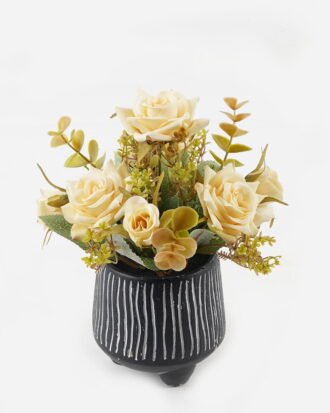 Artificial Flower 20*20*23cm Rose in Cement pot GS-03323150-Y1 2024Jan YeahFlower is one of Chinese leading OEM manufacturers and exporters , supplying the silk flowers, wholesale artificial trees