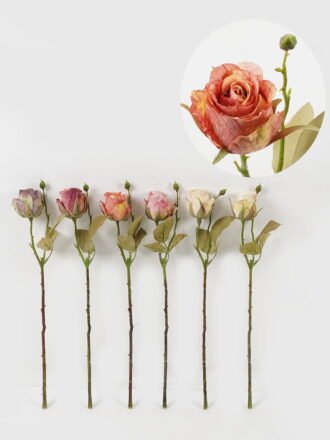 Artificial Flower 10*10*44cm Rose single stem GS-48723025-W2 Single Flowers 3,000+ sqm showroom with thousands of artificial flowers, plants & trees ready for global sourcing.