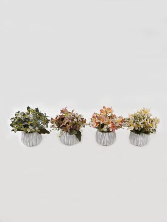 Artificial Flower 20*20*23cm Wild flower in Cement pot GS-03323164-W1 Potted Flowers&Plants 3,000+ sqm showroom with thousands of artificial flowers, plants & trees ready for global sourcing.