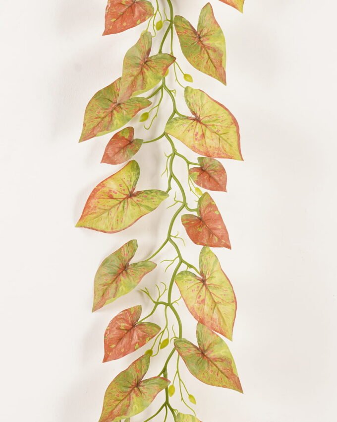 Artificial Plant 24*190cm Caladium bicolor garland/43 lvs GS-71023016 2024Jan YeahFlower is one of Chinese leading OEM manufacturers and exporters , supplying the silk flowers, wholesale artificial trees