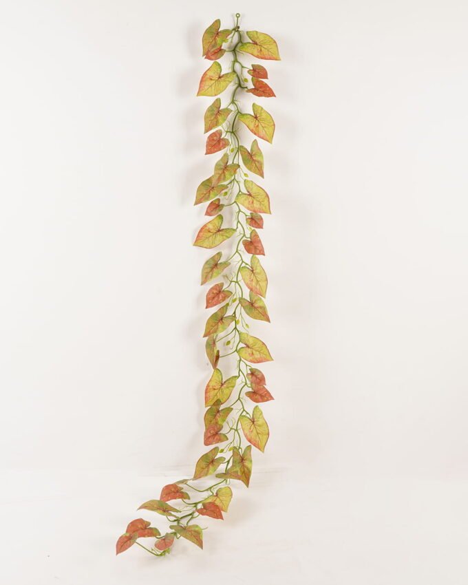 Artificial Plant 24*190cm Caladium bicolor garland/43 lvs GS-71023016 2024Jan YeahFlower is one of Chinese leading OEM manufacturers and exporters , supplying the silk flowers, wholesale artificial trees