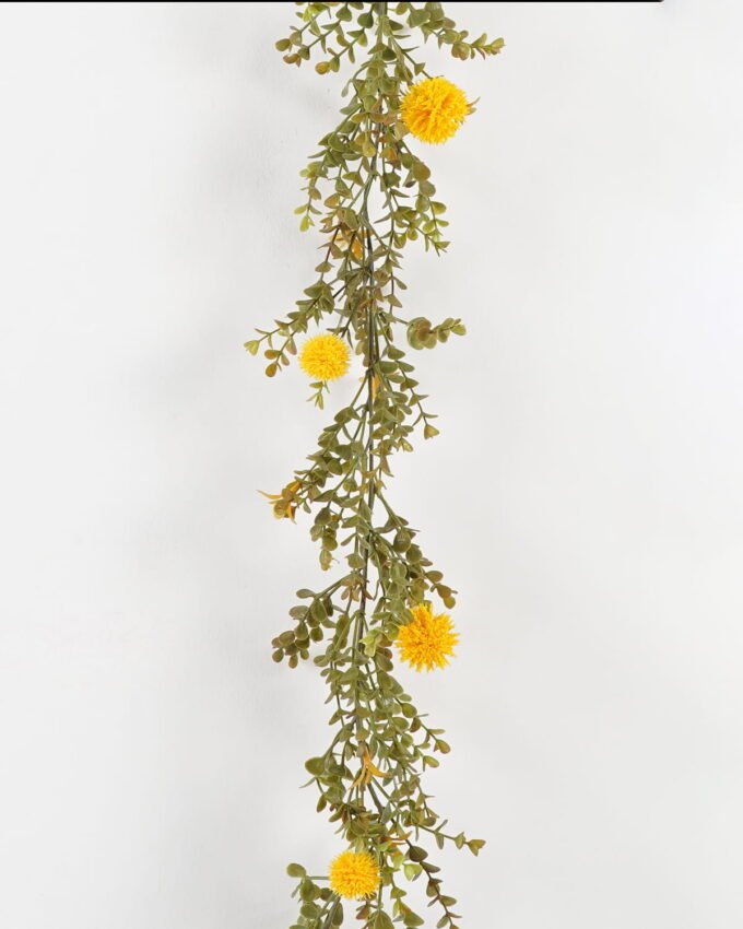 Artificial Plant 15*180cm Eucalyptus+yellow fruit garland GS-54023034 2024Feb YeahFlower is one of Chinese leading OEM manufacturers and exporters , supplying the silk flowers, wholesale artificial trees