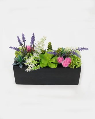 Artificial succulent 28*10*21cm potted leaf in WOOD pot GS-51723036 2024Feb YeahFlower is one of Chinese leading OEM manufacturers and exporters , supplying the silk flowers, wholesale artificial trees