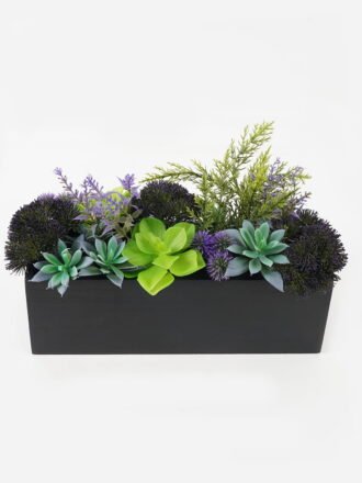 Artificial succulent 28*10*21cm potted leaf in WOOD pot GS-51723036 Succulent 3,000+ sqm showroom with thousands of artificial flowers, plants & trees ready for global sourcing.