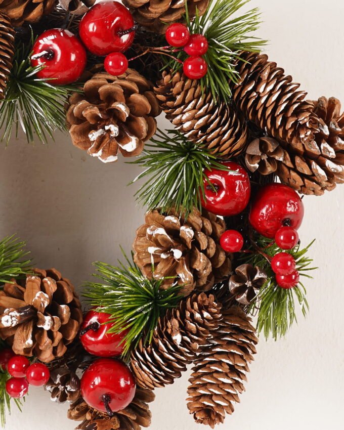 Artificial Branch fruit Red fruit&Pinecone wreath GS-54023057_9 Artificial Branch fruit 30*30cm Red fruit&Pinecone wreath GS-54023057 2024Feb YeahFlower is one of Chinese leading OEM manufacturers and exporters , supplying the silk flowers, wholesale artificial trees