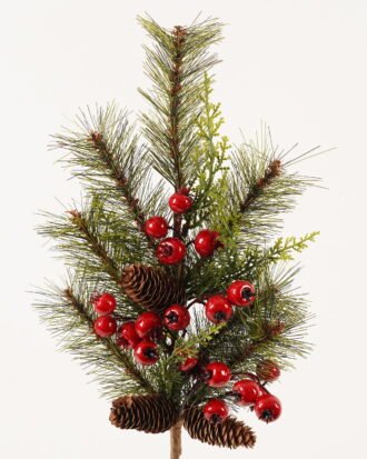 Artificial Branch fruit 21*70cm balausta+Pine needles single stem GS-54023074 2024Feb YeahFlower is one of Chinese leading OEM manufacturers and exporters , supplying the silk flowers, wholesale artificial trees