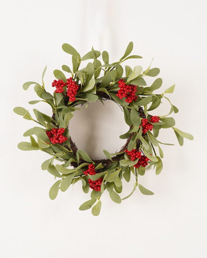 Artificial Branch fruit 40*40cm leaf&Red fruit wreath GS-54023060 2024Feb YeahFlower is one of Chinese leading OEM manufacturers and exporters , supplying the silk flowers, wholesale artificial trees