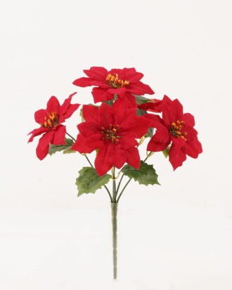 Artificial Flower 26*26*32cm Christmas flower *5 bush GS-61523002 2024Feb YeahFlower is one of Chinese leading OEM manufacturers and exporters , supplying the silk flowers, wholesale artificial trees