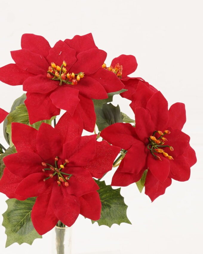 Artificial Flower 26*26*32cm Christmas flower *5 bush GS-61523002 2024Feb YeahFlower is one of Chinese leading OEM manufacturers and exporters , supplying the silk flowers, wholesale artificial trees