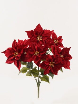 Artificial Flower 32*32*40cm Christmas flower *5 bush GS-61523003 Christmas Item 3,000+ sqm showroom with thousands of artificial flowers, plants & trees ready for global sourcing.