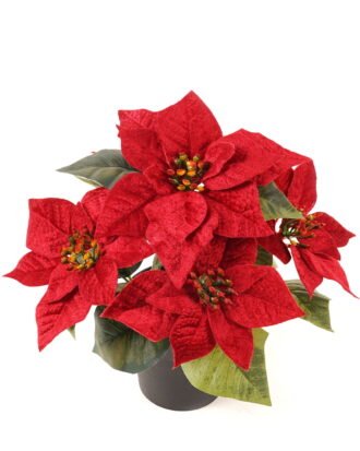 Artificial Flower 25*25*23cm Poinsettia in platic pot GS-03319316R 2024Feb YeahFlower is one of Chinese leading OEM manufacturers and exporters , supplying the silk flowers, wholesale artificial trees