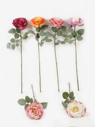 Artificial Flower 23*23*66cm cm Rose Single stem GS-25823006-O1 Single Flowers 3,000+ sqm showroom with thousands of artificial flowers, plants & trees ready for global sourcing.
