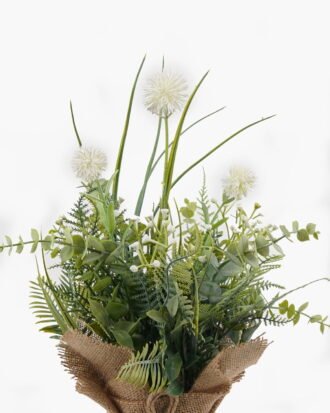 Artificial Flower 30*23*31cm Dandelion in burlap wrap GS-73424003-W1 2024Apr YeahFlower is one of Chinese leading OEM manufacturers and exporters , supplying the silk flowers, wholesale artificial trees