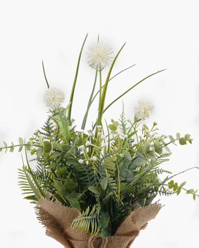 Artificial Flower 30*23*31cm Dandelion in burlap wrap GS-73424003-W1 2024Apr YeahFlower is one of Chinese leading OEM manufacturers and exporters , supplying the silk flowers, wholesale artificial trees