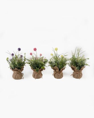 Artificial Flower 30*23*31cm Dandelion in burlap wrap GS-73424003 2024Apr YeahFlower is one of Chinese leading OEM manufacturers and exporters , supplying the silk flowers, wholesale artificial trees
