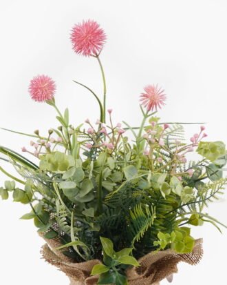 Artificial Flower 30*23*31cm Dandelion in burlap wrap GS-73424003 2024Apr YeahFlower is one of Chinese leading OEM manufacturers and exporters , supplying the silk flowers, wholesale artificial trees