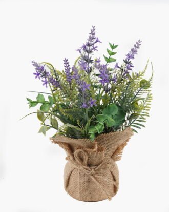 Artificial Flower 23*22*29cm Lavender in burlap wrap GS-73424002 2024Apr YeahFlower is one of Chinese leading OEM manufacturers and exporters , supplying the silk flowers, wholesale artificial trees