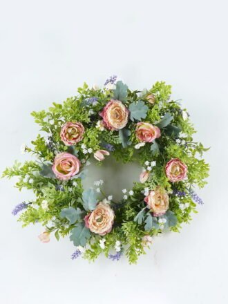 Artificial Flower 50*50*50cm Wreath GS-73624017 2024May YeahFlower is one of Chinese leading OEM manufacturers and exporters , supplying the silk flowers, wholesale artificial trees