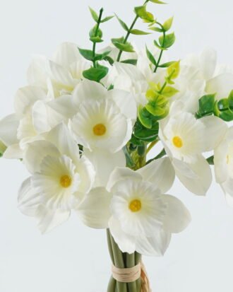 Artificial Flower 17*17*29cm Daffodil*9 bouquet GS-12824002-W1 2024May YeahFlower is one of Chinese leading OEM manufacturers and exporters , supplying the silk flowers, wholesale artificial trees