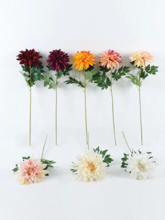 Artificial Flower 25*25*65cm Dahlia single stem GS-73824009-P1 Single Flowers 3,000+ sqm showroom with thousands of artificial flowers, plants & trees ready for global sourcing.