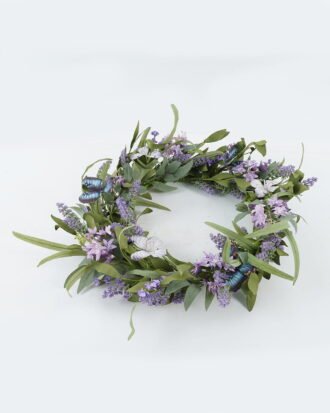 Artificial Flower 50*50*50cm Lavender wreath GS-73624007 2024May YeahFlower is one of Chinese leading OEM manufacturers and exporters , supplying the silk flowers, wholesale artificial trees