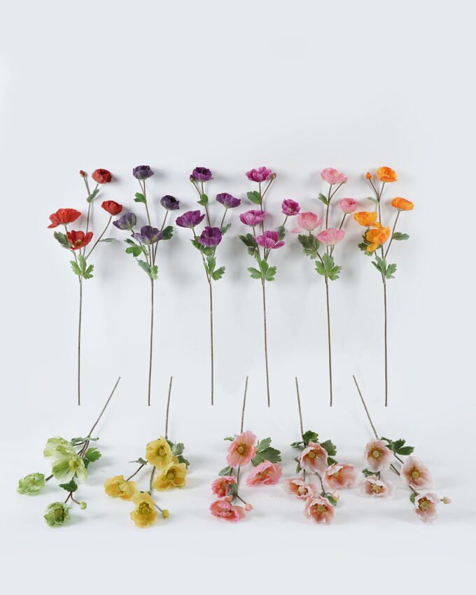 Artificial Flower 12*12*71cm Poppy*5 single stem GS-71224022 2024May YeahFlower is one of Chinese leading OEM manufacturers and exporters , supplying the silk flowers, wholesale artificial trees