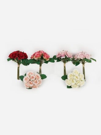 Artificial Flower 19*19*24cm Rose *9 bundle GS-55124009-P1 Bouquet 3,000+ sqm showroom with thousands of artificial flowers, plants & trees ready for global sourcing.