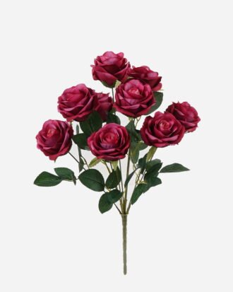 Artificial Flower 26*26*46cm Rose *9 bush GS-55124010-R1 2024May YeahFlower is one of Chinese leading OEM manufacturers and exporters , supplying the silk flowers, wholesale artificial trees