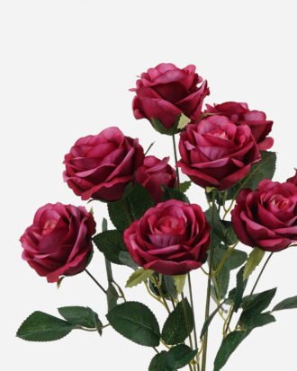Artificial Flower 26*26*46cm Rose *9 bush GS-55124010-R1 2024May YeahFlower is one of Chinese leading OEM manufacturers and exporters , supplying the silk flowers, wholesale artificial trees