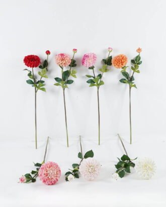 Artificial Flower 18*18*74cm Dahlia*2 single stem GS-128J24002 2024Jun YeahFlower is one of Chinese leading OEM manufacturers and exporters , supplying the silk flowers, wholesale artificial trees