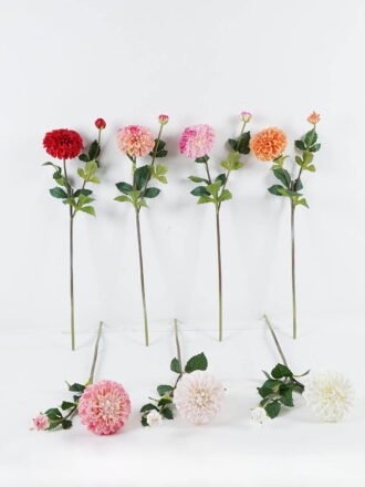 Artificial Flower 18*18*74cm Dahlia*2 single stem GS-128J24002-P1 Single Flowers 3,000+ sqm showroom with thousands of artificial flowers, plants & trees ready for global sourcing.