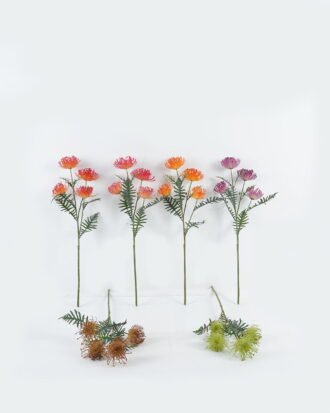 Artificial Flower 17*17*65cm Leucospermum *5 single stem GS-36624020 2024Jun YeahFlower is one of Chinese leading OEM manufacturers and exporters , supplying the silk flowers, wholesale artificial trees