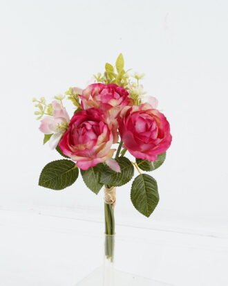 Artificial Flower 20*20*33cm Rose *3 bouquet GS-128J24008-R2 Bouquet 3,000+ sqm showroom with thousands of artificial flowers, plants & trees ready for global sourcing.