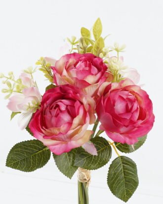 Artificial Flower 20*20*33cm Rose *3 bouquet GS-128J24008-R2 Bouquet 3,000+ sqm showroom with thousands of artificial flowers, plants & trees ready for global sourcing.