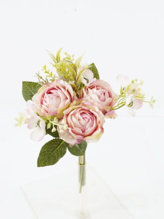Artificial Flower 21*21*33cm Rose *3 bouquet GS-128J24009 Bouquet 3,000+ sqm showroom with thousands of artificial flowers, plants & trees ready for global sourcing.