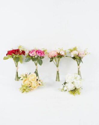 Artificial Flower 20*20*33cm Rose *3 bouquet GS-128J24008 Bouquet 3,000+ sqm showroom with thousands of artificial flowers, plants & trees ready for global sourcing.