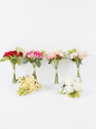 Artificial Flower 20*20*33cm Rose *3 bouquet GS-128J24008-P2 Bouquet 3,000+ sqm showroom with thousands of artificial flowers, plants & trees ready for global sourcing.